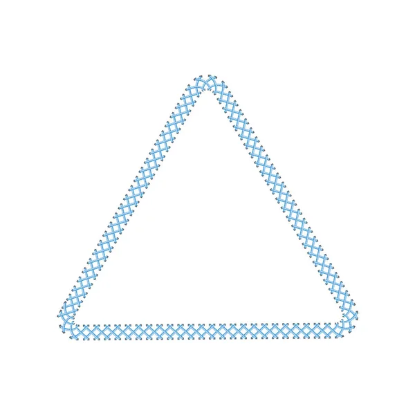 Ράμματα περίγραμμα ή ραφές ράψιμο τρίγωνο πλαίσιο η απεικόνιση διανύσματος απομονώθηκε. — Διανυσματικό Αρχείο