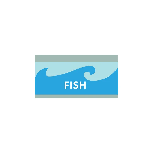 Vis in een ingeblikte pot uit de levensmiddelenwinkel. — Stockvector