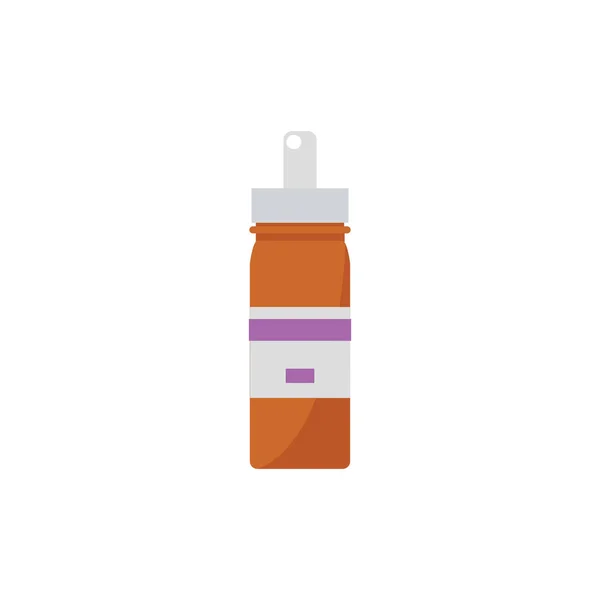 Nose spray bottle or liquid medicine container with brown glass and blank label template — ストックベクタ