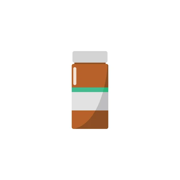 Brown glass or plastic jar for drugs, pills and tablets. — ストックベクタ