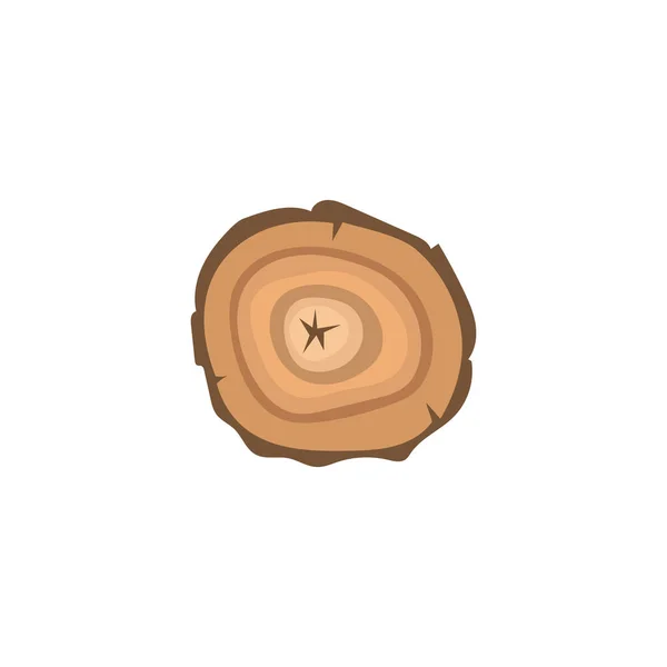 Cross section of a stumb tree with annual rings in forest. — Διανυσματικό Αρχείο