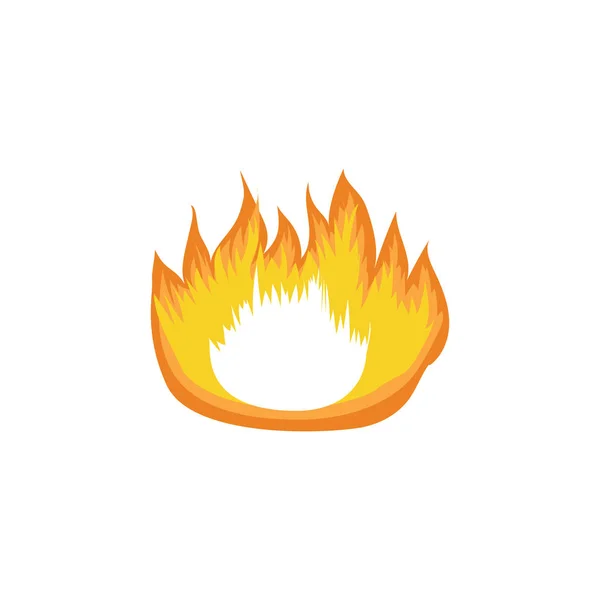 Icon hot fire flame, campfire and bonfire element. — Stock Vector