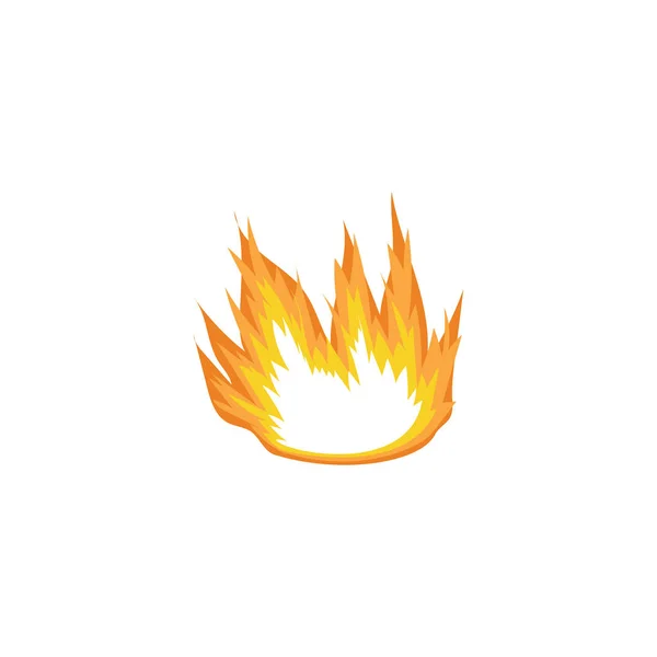 Плоский мультяшный пожар, развеваемый ветром — стоковый вектор