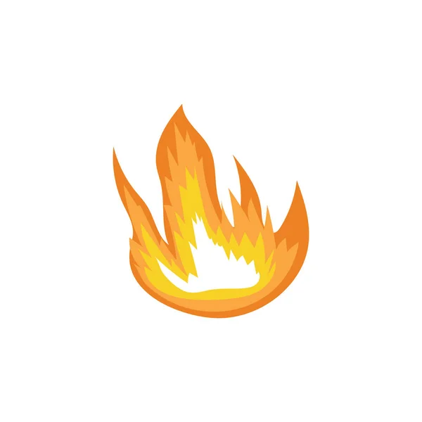 숲 캠핑 화재 불꽃 또는 불꽃 기호 만화 벡터 일러스트 레이션 격리. — 스톡 벡터
