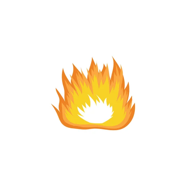 Широкий ручной рисунок огня с оранжевым и желтым символом горячего пламени — стоковый вектор