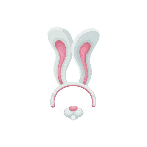 Tecknad Bunny Face Items vektor illustration i rosa och vit isolerad på vit. — Stock vektor