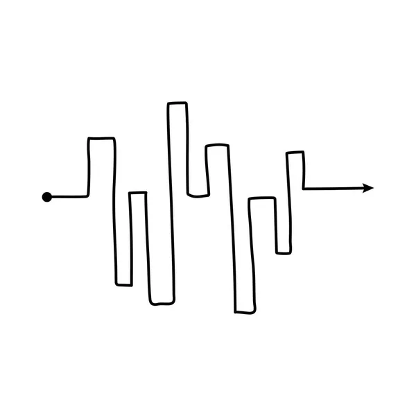 階段はしご形状の複雑な矢印ライン — ストックベクタ