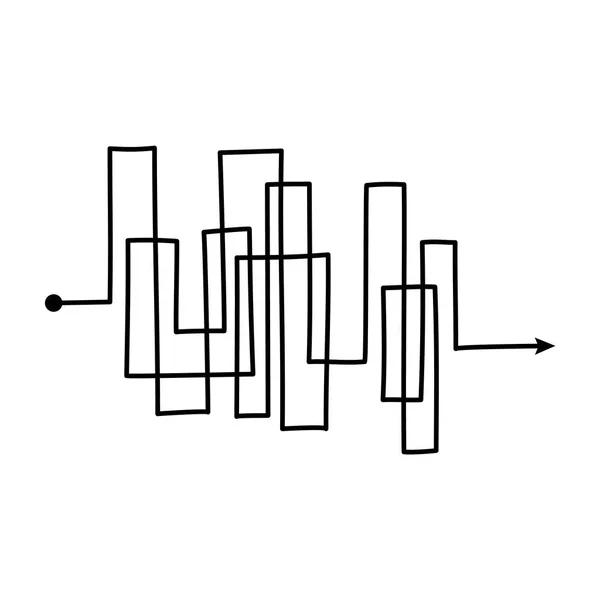 Ilustración de vectores de línea negra garabateada en estilo de boceto de garabato aislado . — Vector de stock