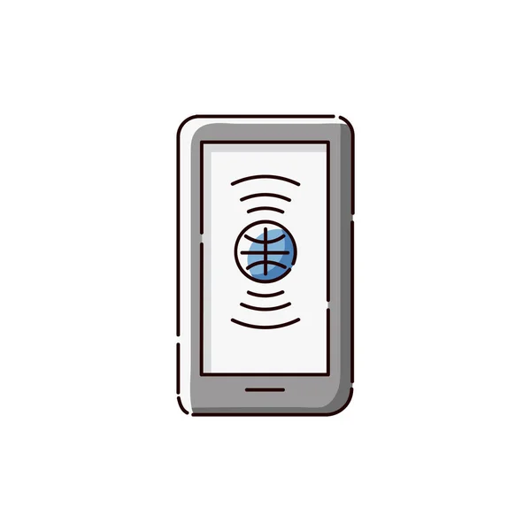 Плоска піктограма планшета з символом глобусу, послуга онлайн перекладу мови на мобільному пристрої — стоковий вектор