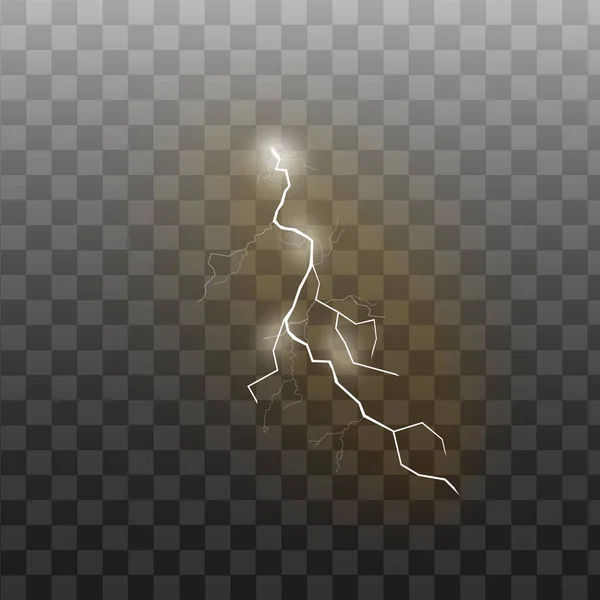 Молния вспышки или электричество светящиеся реалистичные векторные иллюстрации изолированы . — стоковый вектор
