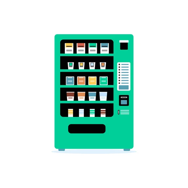 Teal zielony automat-ilustracja na białym tle maszyna wektor. — Wektor stockowy