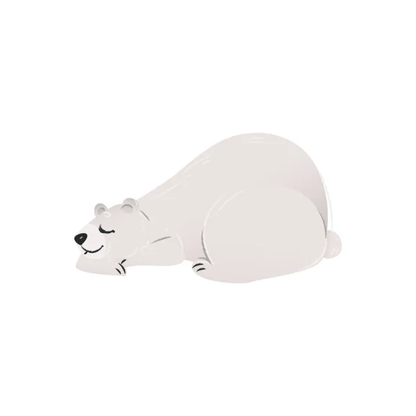 Oso blanco polar lindo personaje de dibujos animados ilustración vector plano aislado en blanco . — Archivo Imágenes Vectoriales