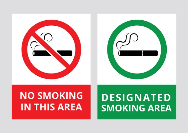 Немає банерів для паління та призначених для куріння Векторні ілюстрації ізольовані . — стоковий вектор