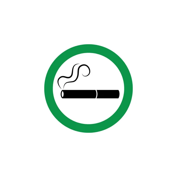 Reen cigarette icon for designated smoking area sign. — Stock Vector