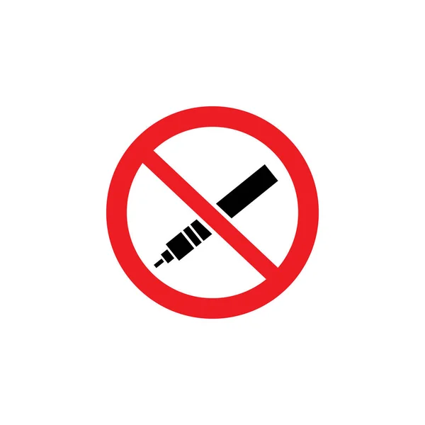 Keine Verdampfung und elektronische Zigarettenbenachrichtigung Vektor Abbildung isoliert. — Stockvektor