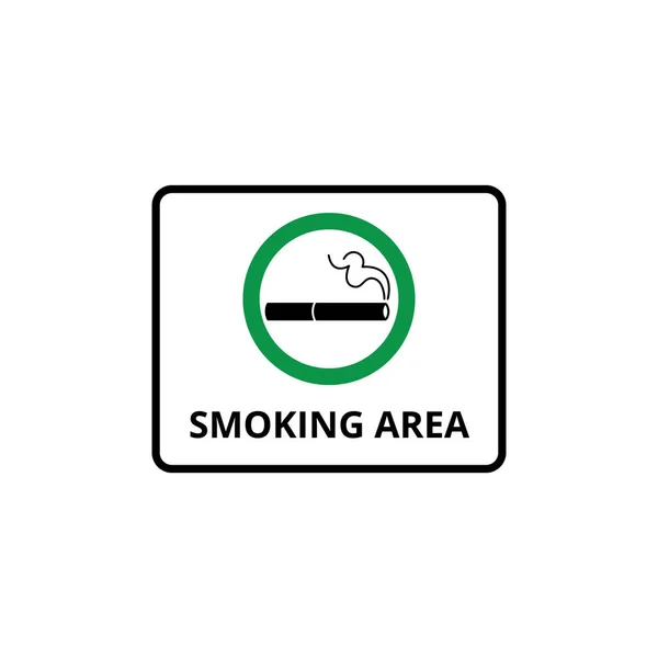 Зверніть увагу на вивіску для куріння з цигаркою на зеленому колі . — стоковий вектор