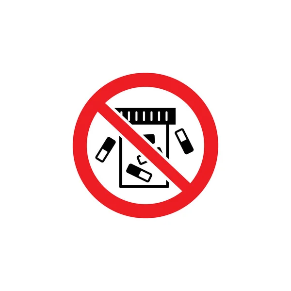 Nenhum sinal de aviso de ponta de cigarro para lixeira ou lixeira, adesivo de sinal cruzado vermelho para parar de fumar na área proibida — Vetor de Stock
