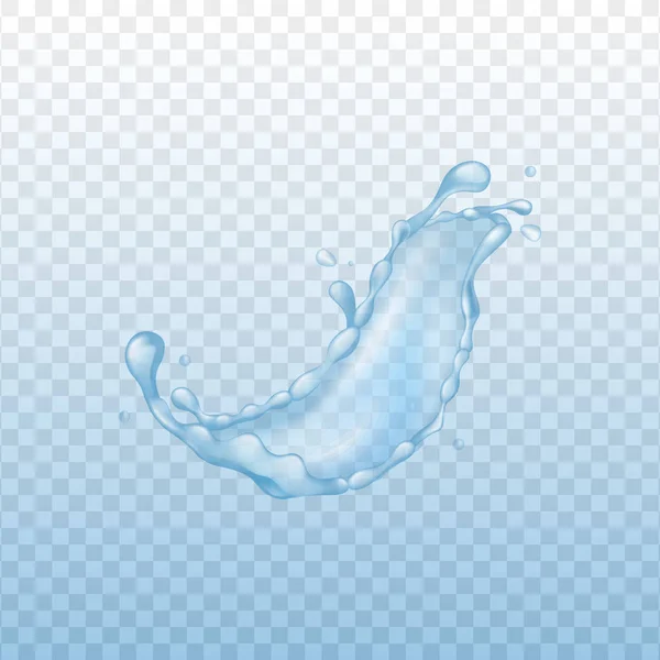 Zaokrąglony Splash czystej niebieskiej wody w realistycznym stylu — Wektor stockowy