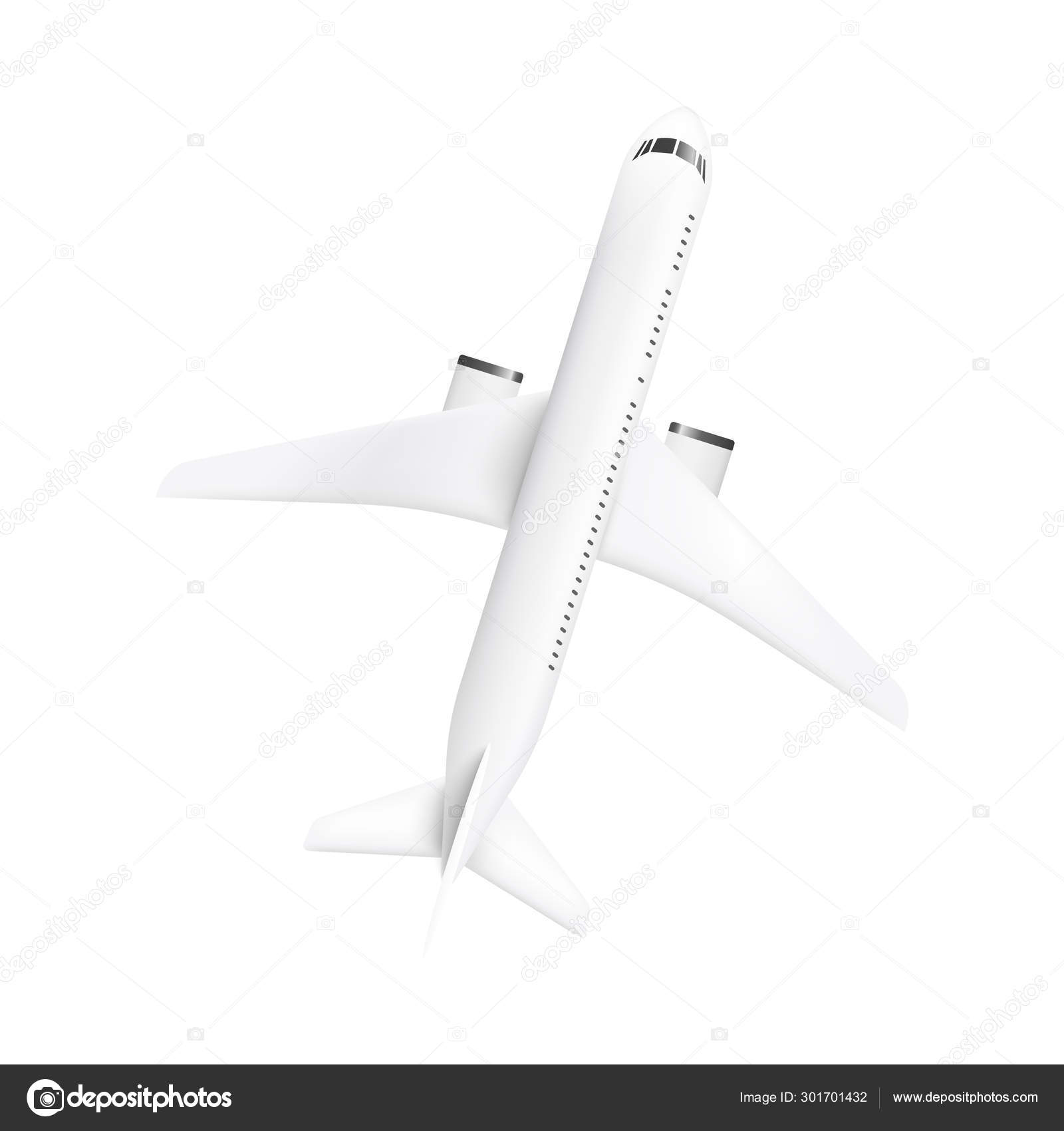 Download Aircraft Or Passenger White Plane Realistic Vector Illustration Mockup Isolated Vector Image By C Sabelskaya Vector Stock 301701432