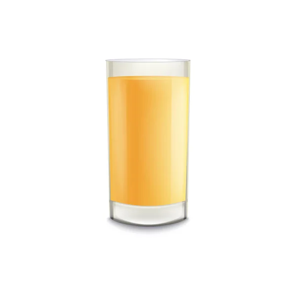 Verre à bière réaliste rempli de boisson alcoolisée orange et jaune sans mousse . — Image vectorielle