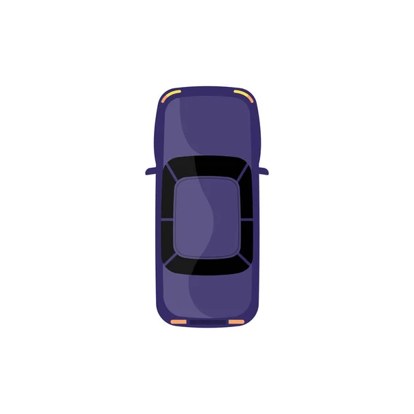 Véhicule automobile ou vue du dessus de la voiture l'illustration vectorielle plat isolé sur le fond . — Image vectorielle