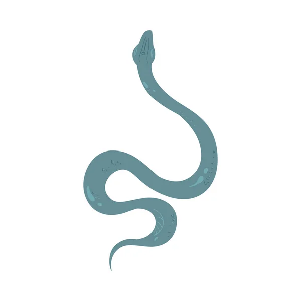 Caricatura azul serpiente mano dibujado aislado sobre fondo blanco — Archivo Imágenes Vectoriales