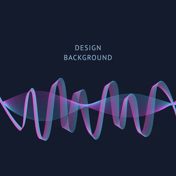 Fondo de ecualizador de sonido abstracto con líneas de onda azul y púrpura coloridas — Vector de stock