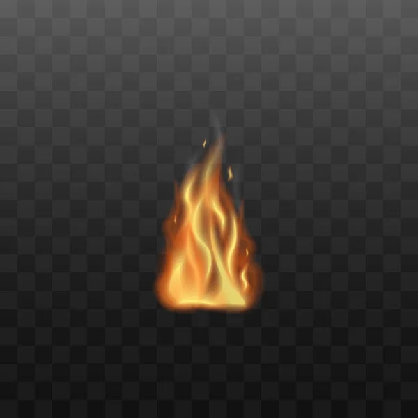 Дизайн горіння полум'я Bonfire ізольовані реалістичні Векторні ілюстрації на прозорому . — стоковий вектор
