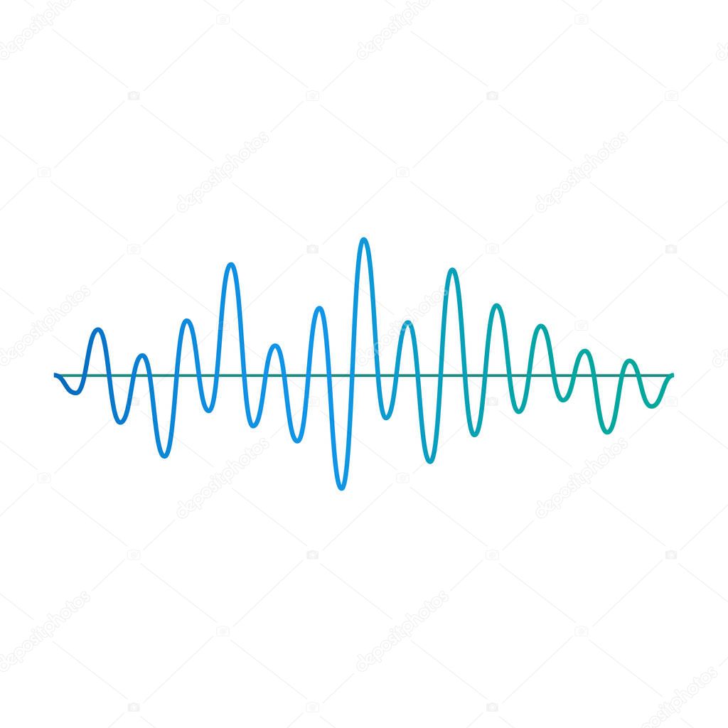 Music amplitude wave or frequency element cartoon vector illustration isolated.