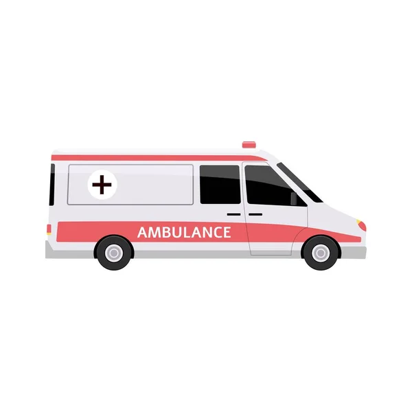 Ambulância emergência carro médico vista lateral plana vetor ilustração isolado . — Vetor de Stock