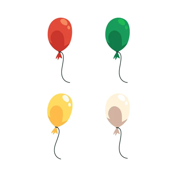 Bunte Cartoon Ballon Set isoliert auf weißem Hintergrund. — Stockvektor