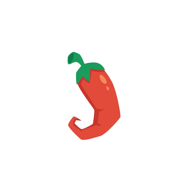 Karikatura červená chilli pepř izolované na bílém pozadí — Stockový vektor