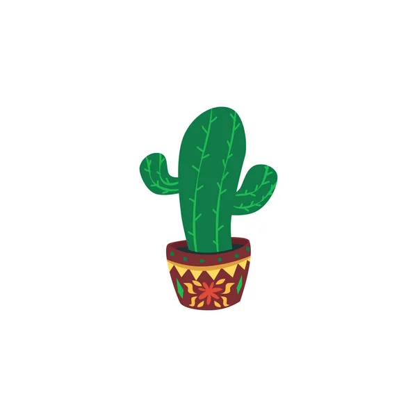 Cactus plant in pot symbol for Cinco de Mayo vector illustration isolated. — ストックベクタ