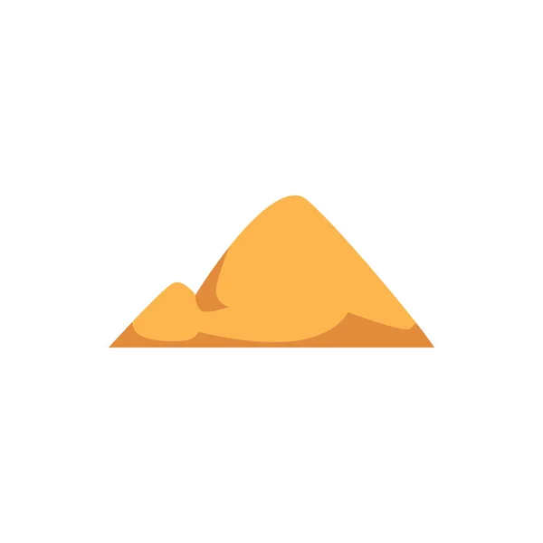 Gelber Sandhaufen mit doppelter Hügelform isoliert auf weißem Hintergrund — Stockvektor