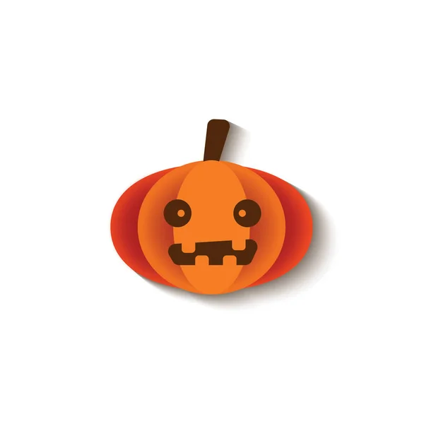 Citrouille d'Halloween avec le visage effrayé et les dents mignonnes — Image vectorielle