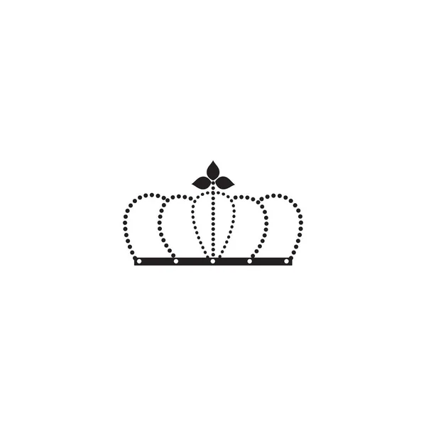 Corona ad arco nero silhouette della regina o re simbolo reale. Icona piatta imperiale — Vettoriale Stock