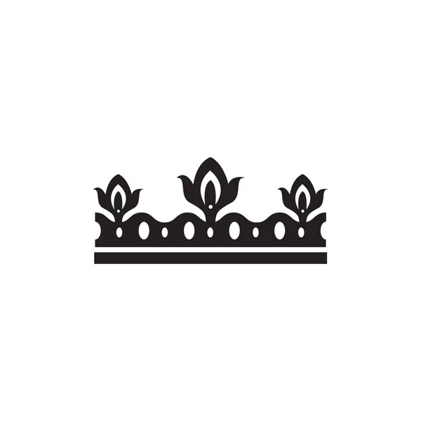 Nero ornato corona silhouette isolato su sfondo bianco — Vettoriale Stock