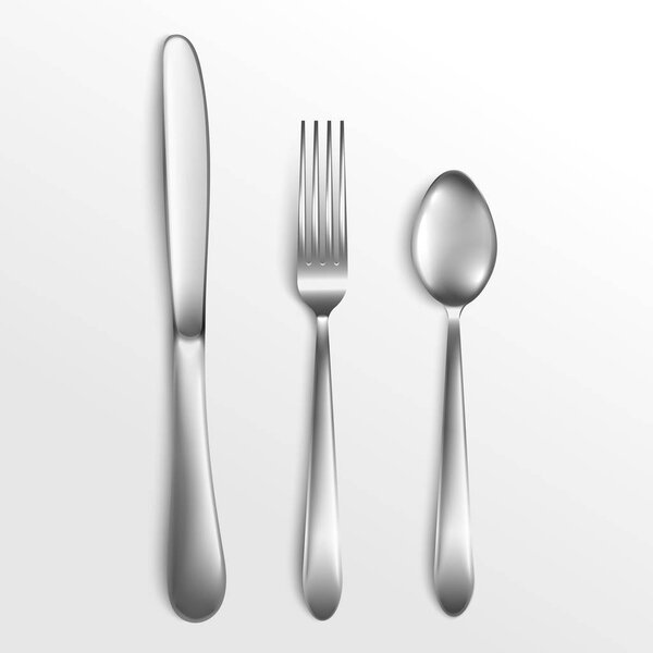 Нож и вилка, ложка для кухни и еды, реалистичная векторная иллюстрация столовых приборов
.