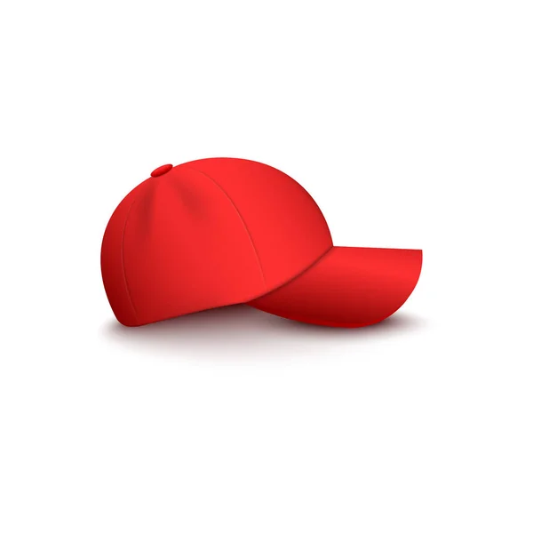 Baseball oder Verkäufer einheitliche Mütze Seitenansicht 3D-Vektor-Attrappe Illustration isoliert. — Stockvektor