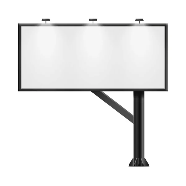 Cartelera negra con espacio en blanco del cartel del anuncio aislado en fondo blanco — Vector de stock