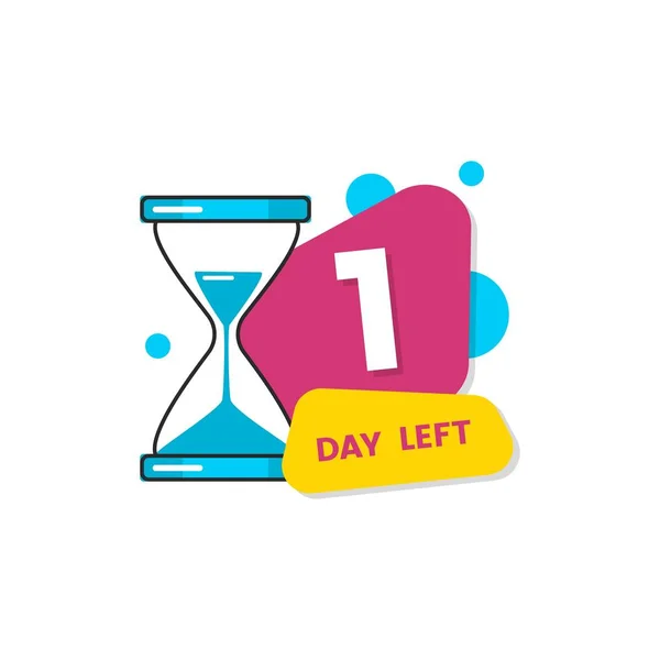 Only one day left special offer sign cartoon vector illustration isolated. — Stock Vector