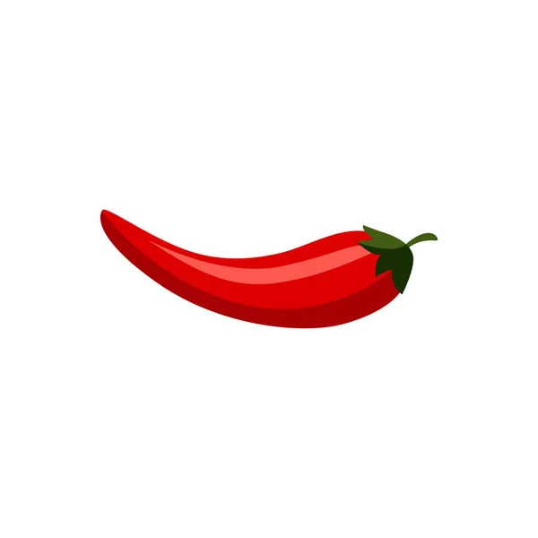 Červená chilli paprika - ploché kreslené vektorové ilustrace izolované na bílém pozadí — Stockový vektor