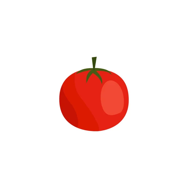 One red tomato drawing isolated on white background. — 图库矢量图片