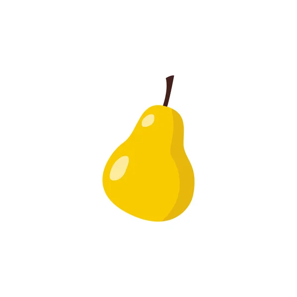 Simple yellow pear drawing isolated on white background — ストックベクタ