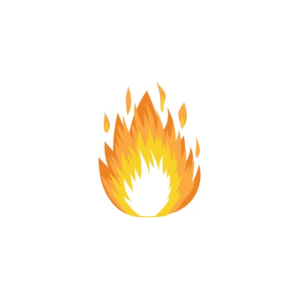 Ícone de chama de fogo quente isolado no fundo branco — Vetor de Stock