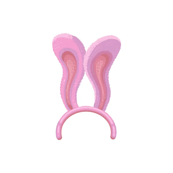 Pink bunny ears in wobbly wavy pose isolated on white background — 스톡 벡터