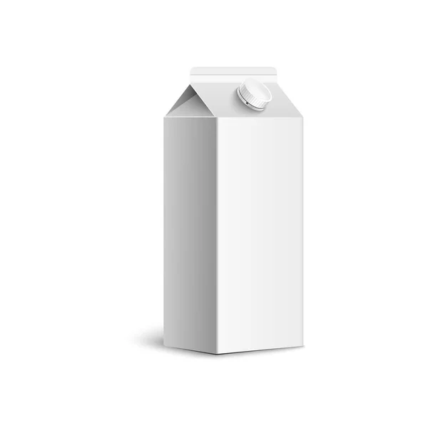 Простой белый сок коробка макет на белом фоне — стоковый вектор