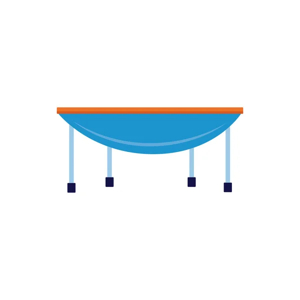 Trampoline icon of play and sport equipment, flat vector illustration isolated. — Stock Vector