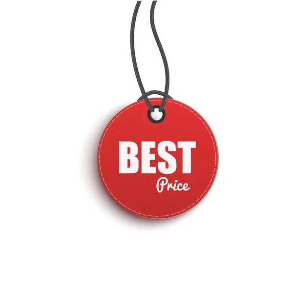 Best choice circle paper price red hanging tag, 3d vector illustration isolated. — Stock Vector