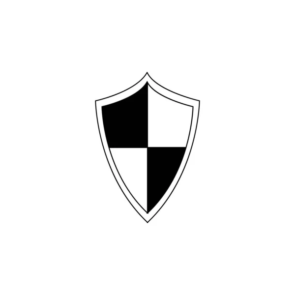 Emblema, insignia e icono de un escudo real blanco y negro . — Vector de stock